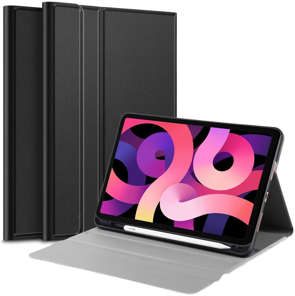 Apple iPad Air 2020 / 2022 Hoes Tri-Fold Book Case Zwart afbeelding 1