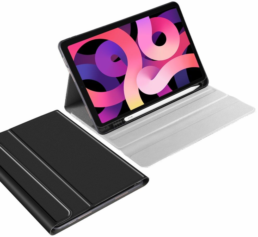 Apple iPad Air 2020 / 2022 Hoes Tri-Fold Book Case Zwart afbeelding 2