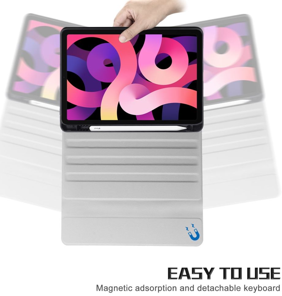 Apple iPad Air 2020 / 2022 Hoes Tri-Fold Book Case Zwart afbeelding 6