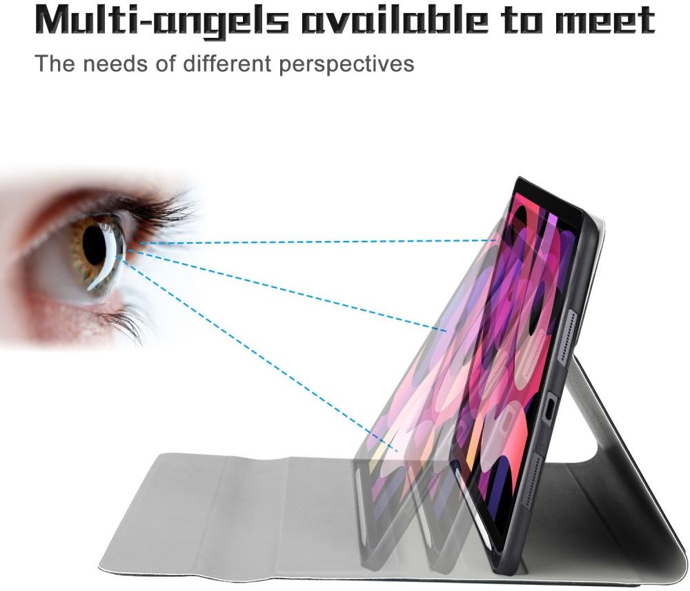Apple iPad Air 2020 / 2022 Hoes Tri-Fold Book Case Zwart afbeelding 7