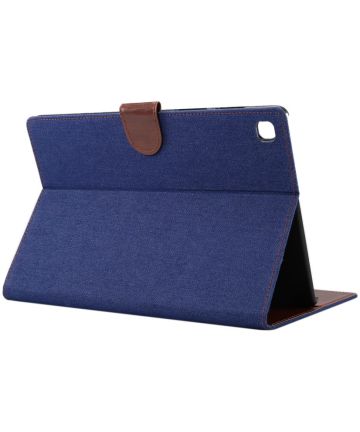 Samsung Galaxy Tab A7 (2020 / 2022) Hoes Wallet Case Jeans Blauw Hoesjes