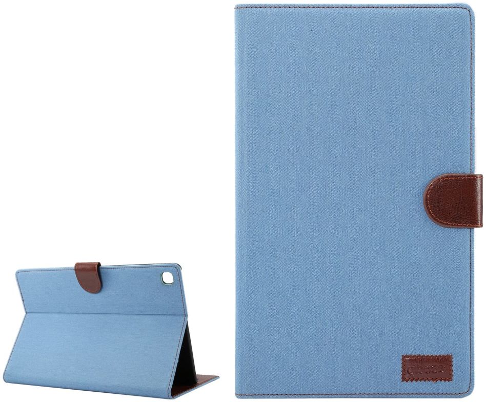 Samsung Galaxy Tab A7 (2020 / 2022) Hoes Wallet Case Jeans Licht Blauw afbeelding 3