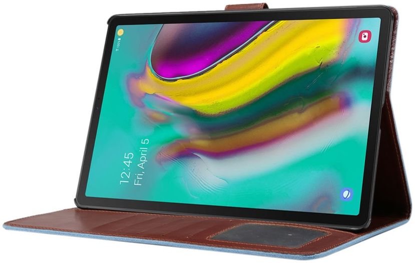 Samsung Galaxy Tab A7 (2020 / 2022) Hoes Wallet Case Jeans Licht Blauw afbeelding 2