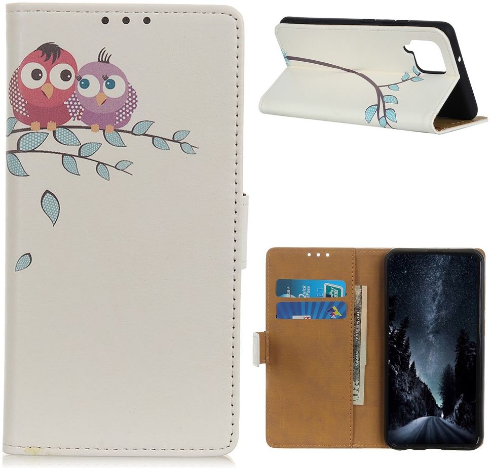 Samsung Galaxy A42 Book Case Hoesje Wallet Met Uilen Print afbeelding 3
