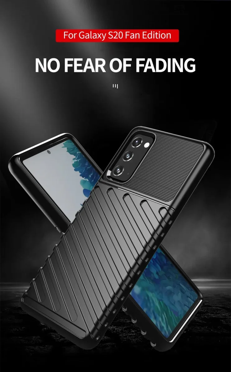 Samsung Galaxy S20 FE Twill Thunder Texture Back Cover Zwart afbeelding 3