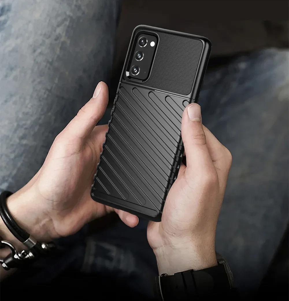 Samsung Galaxy S20 FE Twill Thunder Texture Back Cover Zwart afbeelding 9