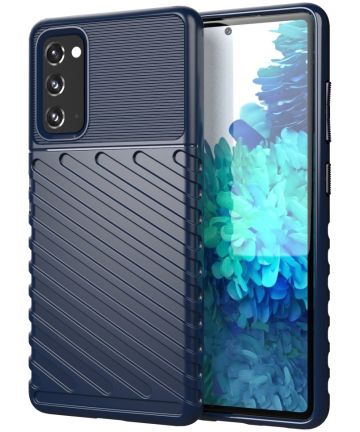 Samsung Galaxy S20 FE Twill Thunder Texture Back Cover Blauw Hoesjes