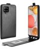 Samsung Galaxy A42 Hoesje Verticale Flip Case Zwart