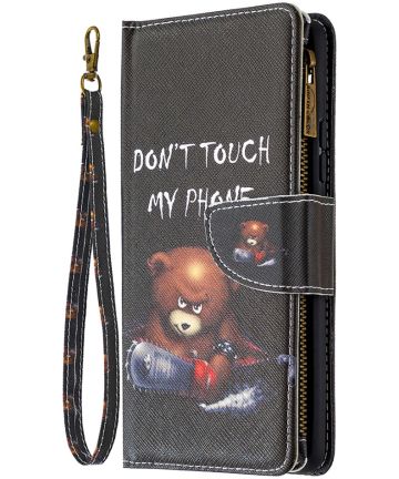 Samsung Galaxy A42 Book Case Hoesje Wallet Don't Touch My Phone Print Hoesjes