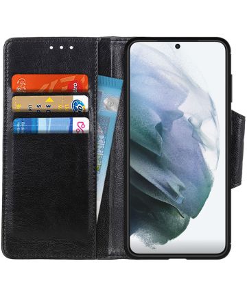 Samsung Galaxy S21 Hoesje Wallet Book Case Kunstleer Zwart Hoesjes
