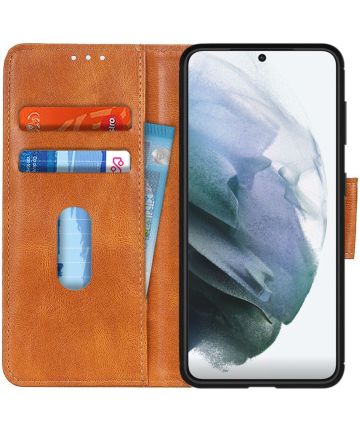 Samsung Galaxy S21 Hoesje Wallet Book Case Bruin Hoesjes