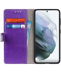 Samsung Galaxy S21 Hoesje Portemonnee Book Case Paars