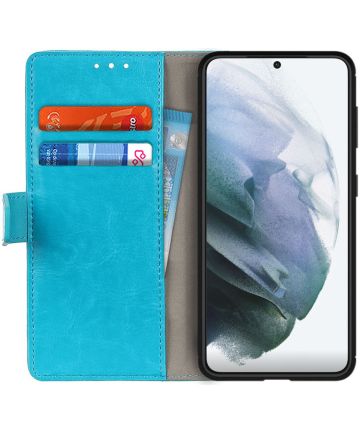 Samsung Galaxy S21 Hoesje Portemonnee Book Case Blauw Hoesjes