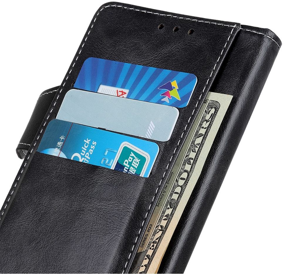 Samsung Galaxy S21 Hoesje Portemonnee met Drukknoop Sluiting Zwart afbeelding 4