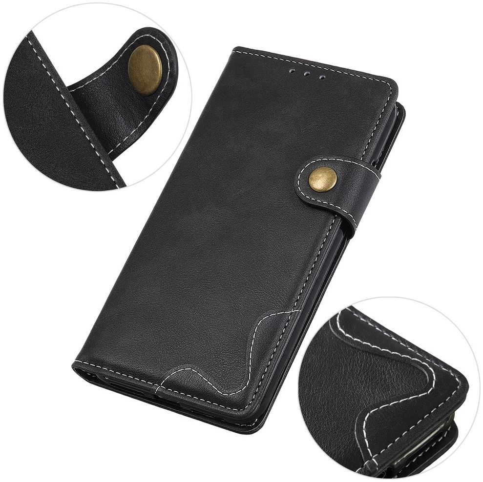 Samsung Galaxy S21 Hoesje Portemonnee met Drukknoop Sluiting Zwart afbeelding 11