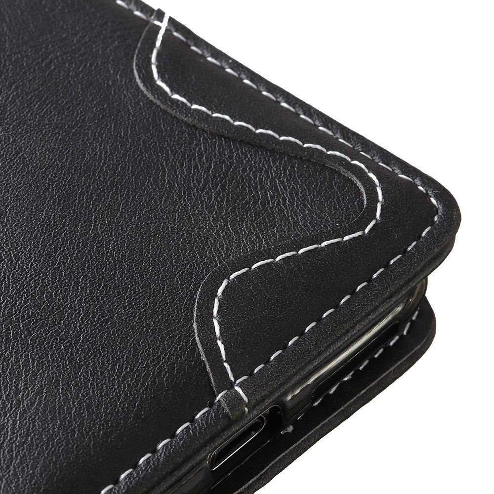 Samsung Galaxy S21 Hoesje Portemonnee met Drukknoop Sluiting Zwart afbeelding 9