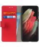 Samsung Galaxy S21 Ultra Hoesje Portemonnee Book Case Rood