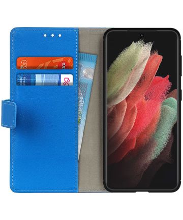 Samsung Galaxy S21 Ultra Hoesje Portemonnee Book Case Blauw Hoesjes