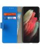 Samsung Galaxy S21 Ultra Hoesje Portemonnee Book Case Blauw