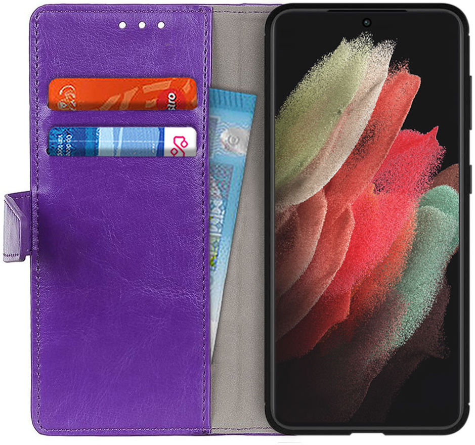 Samsung Galaxy S21 Ultra Hoesje Portemonnee Book Case Paars afbeelding 1