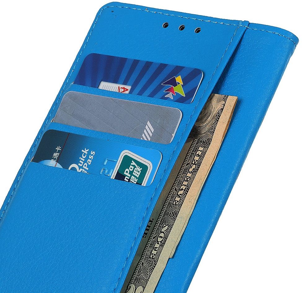 Samsung Galaxy S21 Plus Hoesje met Pasjes Book Case Kunstleer Blauw afbeelding 3