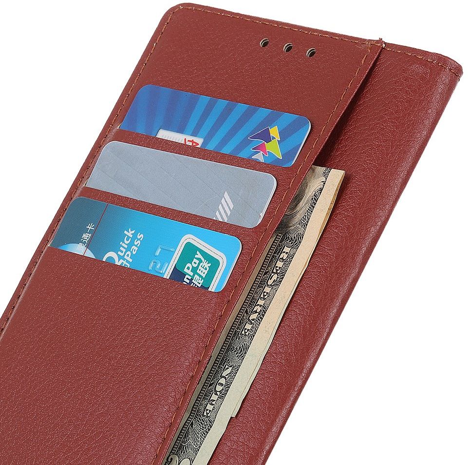 Samsung Galaxy S21 Plus Hoesje met Pasjes Book Case Kunstleer Bruin afbeelding 3