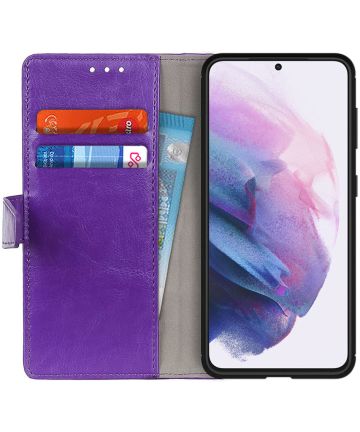 Samsung Galaxy S21 Plus Hoesje Portemonnee Book Case Paars Hoesjes