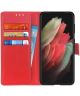 Samsung Galaxy S21 Ultra Hoesje met Pasjes Book Case Kunstleer Rood