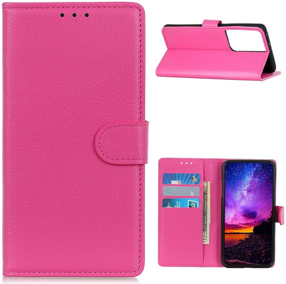 Samsung Galaxy S21 Ultra Hoesje met Pasjes Book Case Kunstleer Roze afbeelding 5