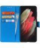 Samsung Galaxy S21 Ultra Hoesje met Pasjes Book Case Kunstleer Blauw