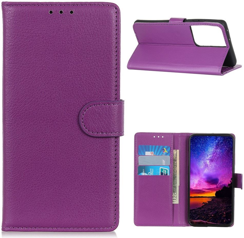 Samsung Galaxy S21 Ultra Hoesje met Pasjes Book Case Kunstleer Paars afbeelding 5