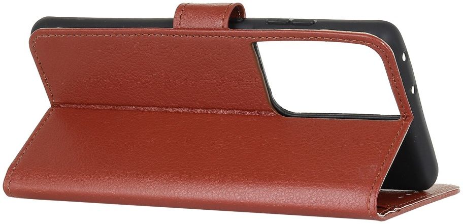 Samsung Galaxy S21 Ultra Hoesje met Pasjes Book Case Kunstleer Bruin afbeelding 7