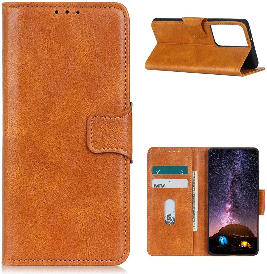 Samsung Galaxy S21 Ultra Hoesje Wallet Book Case Bruin afbeelding 4