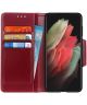 Samsung Galaxy S21 Ultra Hoesje Wallet Book Case Kunstleer Rood