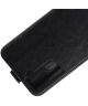 Samsung Galaxy S21 Hoesje Verticale Flip Wallet Case Kunstleer Zwart