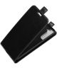 Samsung Galaxy S21 Hoesje Verticale Flip Wallet Case Kunstleer Zwart