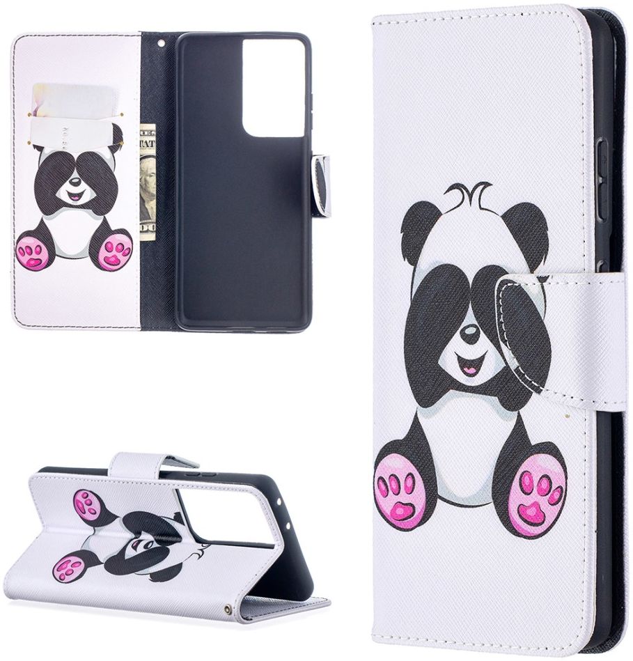 Samsung Galaxy S21 Ultra Portemonnee Hoesje met Panda Print afbeelding 4