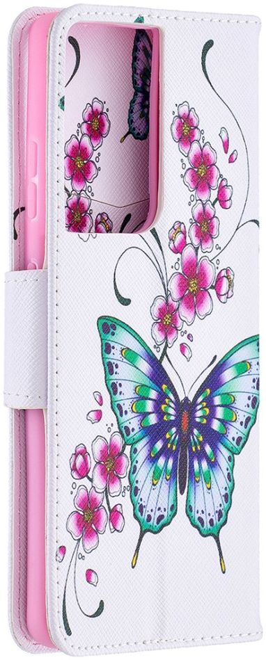 Samsung Galaxy S21 Ultra Portemonnee Hoesje met Vlinders/Bloemen Print afbeelding 2