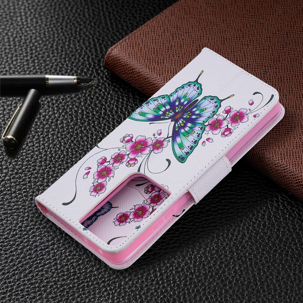 Samsung Galaxy S21 Ultra Portemonnee Hoesje met Vlinders/Bloemen Print afbeelding 8