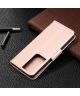 Samsung Galaxy S21 Ultra Hoesje Wallet Case met Vlinder Print Goud