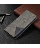 Samsung Galaxy S21 Ultra Hoesje Wallet Book Case Geometrie Grijs