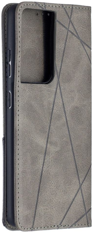 Samsung Galaxy S21 Ultra Hoesje Wallet Book Case Geometrie Grijs afbeelding 2