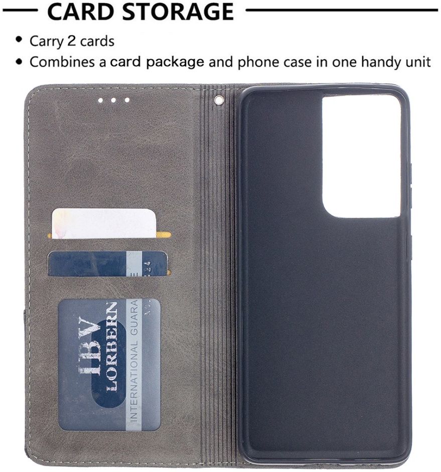 Samsung Galaxy S21 Ultra Hoesje Wallet Book Case Geometrie Grijs afbeelding 7