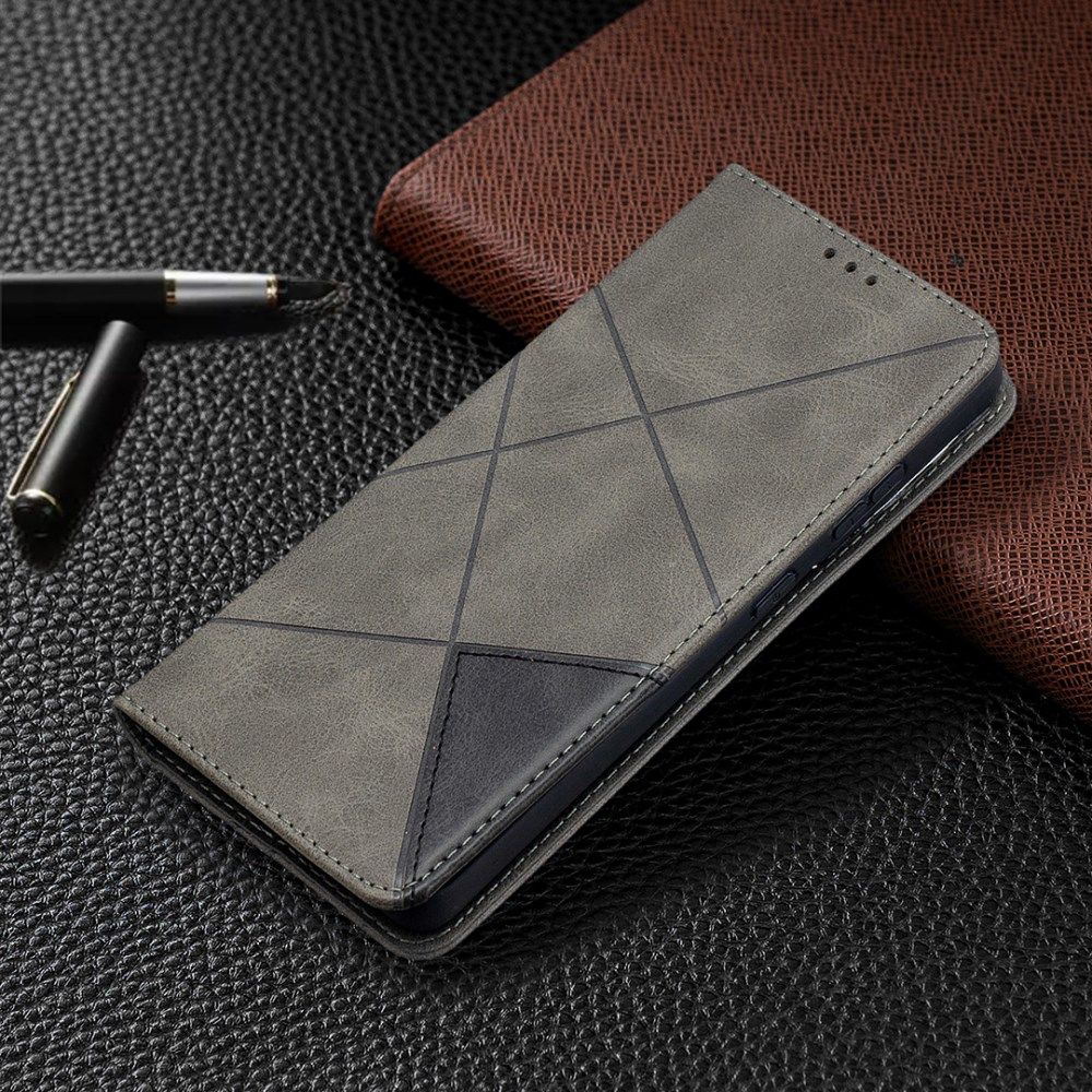 Samsung Galaxy S21 Ultra Hoesje Wallet Book Case Geometrie Grijs afbeelding 8