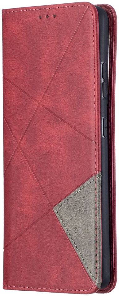 Samsung Galaxy S21 Ultra Hoesje Wallet Book Case Geometrie Rood afbeelding 1