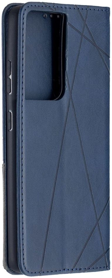 Samsung Galaxy S21 Ultra Hoesje Wallet Book Case Geometrie Blauw afbeelding 2
