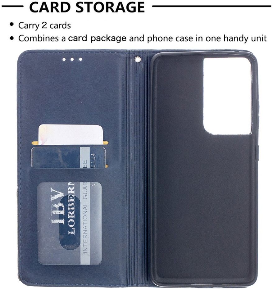 Samsung Galaxy S21 Ultra Hoesje Wallet Book Case Geometrie Blauw afbeelding 7