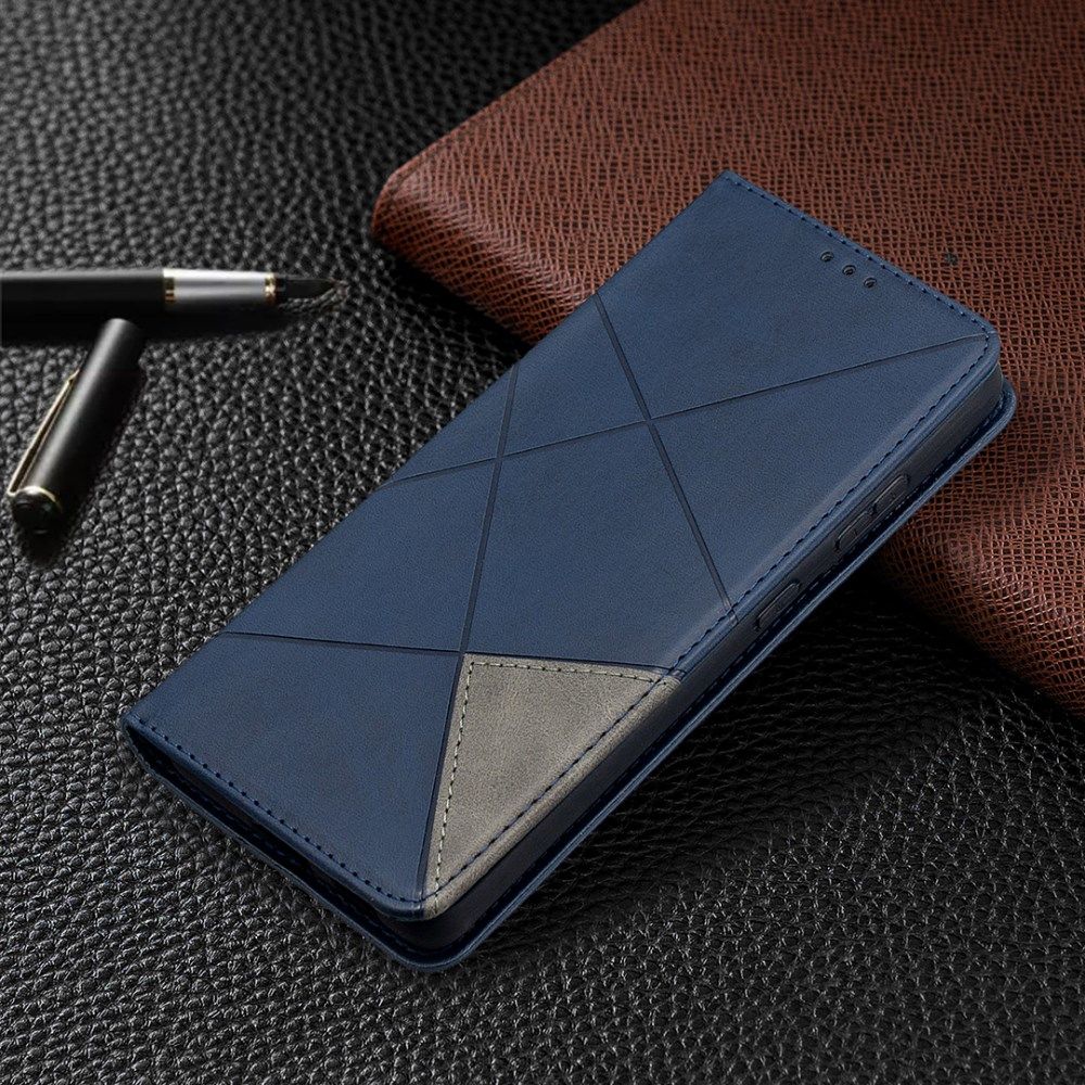 Samsung Galaxy S21 Ultra Hoesje Wallet Book Case Geometrie Blauw afbeelding 8