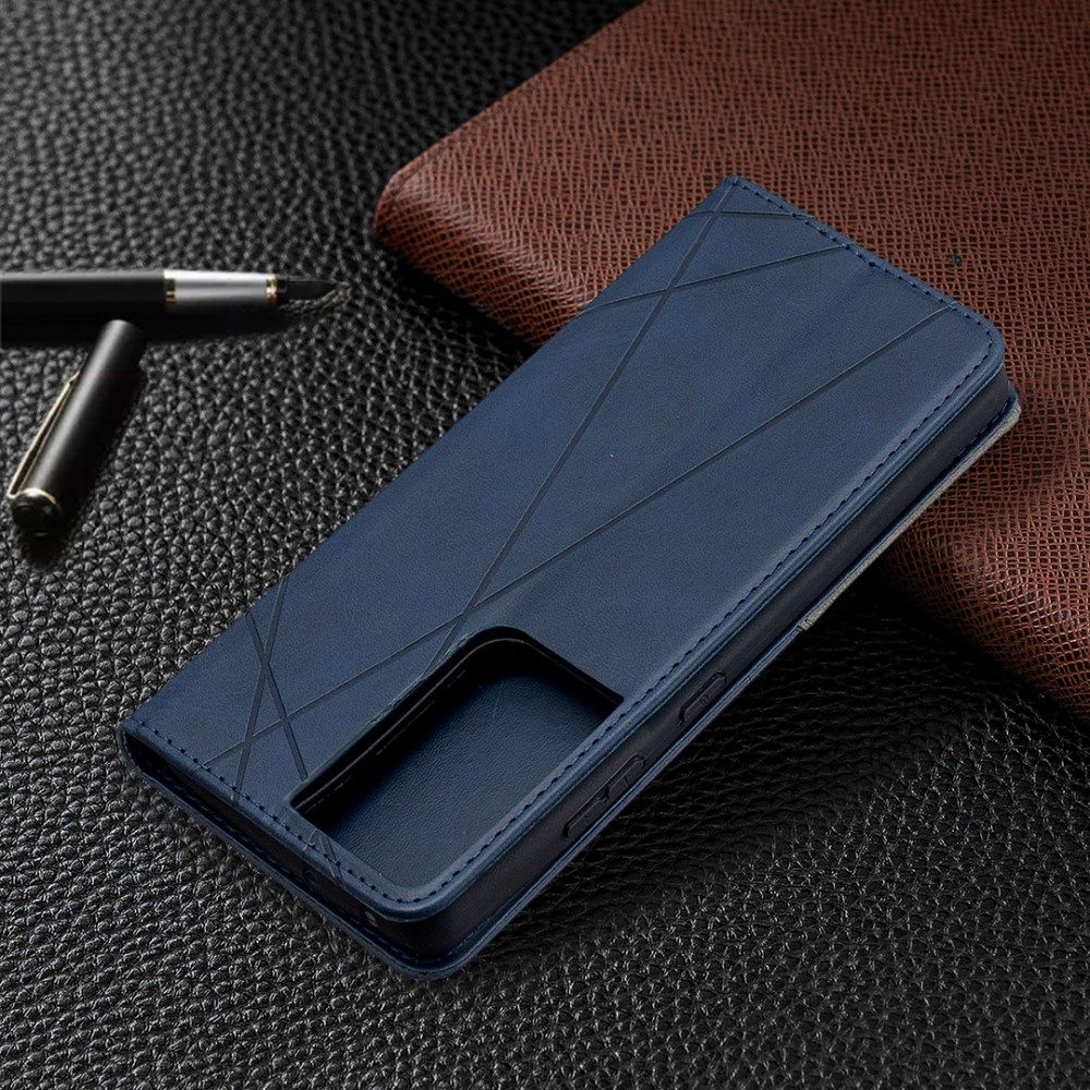 Samsung Galaxy S21 Ultra Hoesje Wallet Book Case Geometrie Blauw afbeelding 9