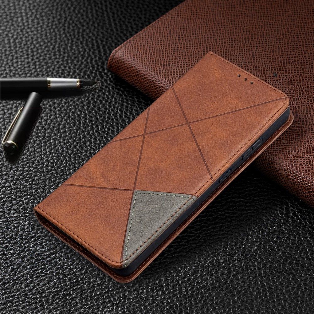 Samsung Galaxy S21 Ultra Hoesje Wallet Book Case Geometrie Coffee afbeelding 8